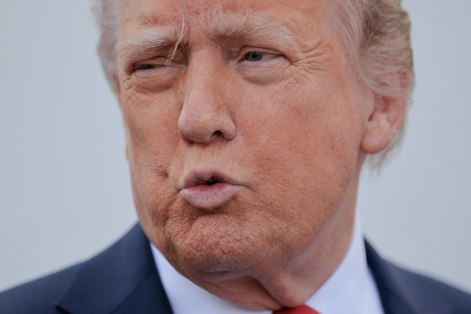 President Donald Trump talks to reporters at the White House on April 23, 2025 in Washington, DC.