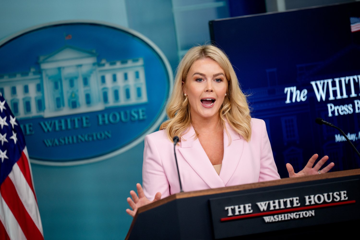 White House Press Secretary Leavitt And Border Czar Homan Hold Briefing On Border