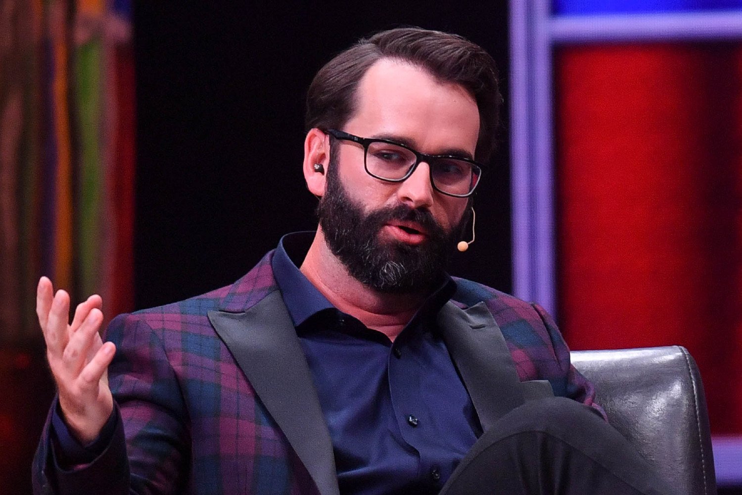 Anti-trans bigot Matt Walsh speaks on stage during The Daily Wire Presents Backstage Live at Ryman Auditorium on August 14, 2024 in Nashville, Tennessee.