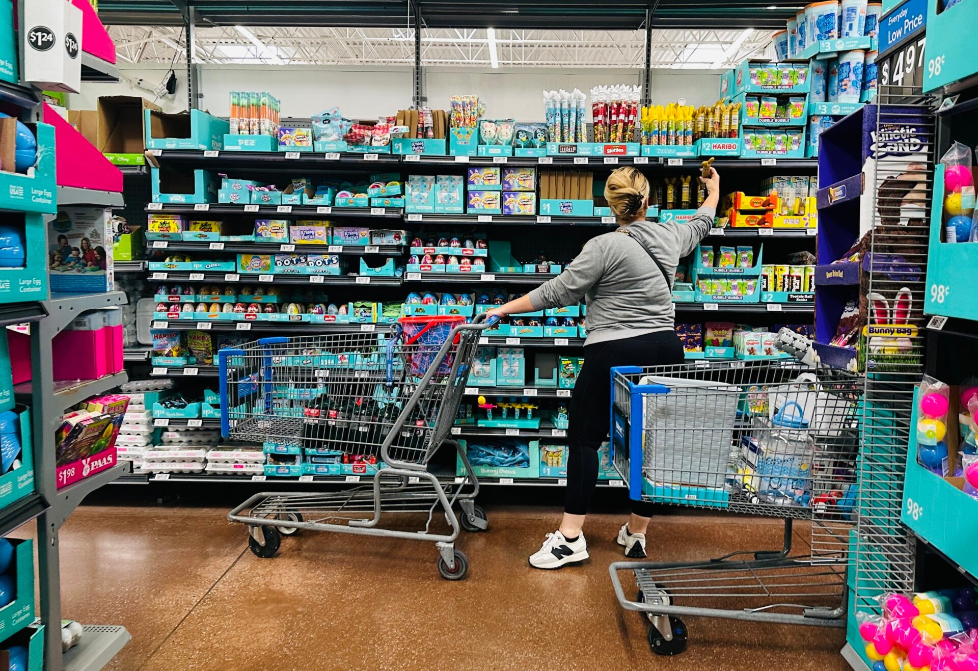 A woman shops at a Walmart in Rosemead, California, on April 11, 2025.